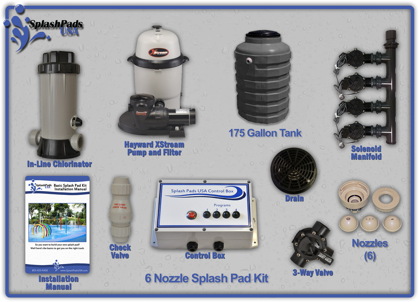 Splash Pad Kit - 6 Nozzle